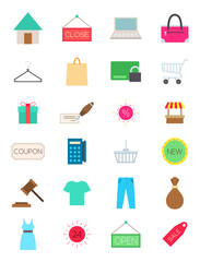 Shopping vector icons set