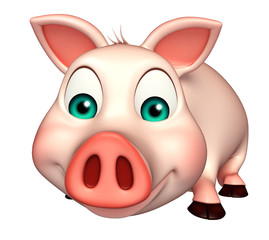 sitting   Pig cartoon character