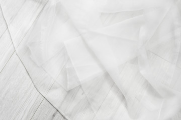 Folded white tulle