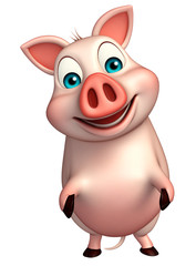 funny  Pig cartoon character