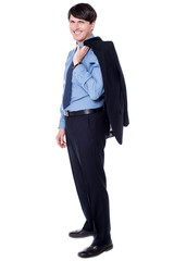 Businessman after his work.