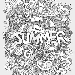 Doodles abstract decorative summer background