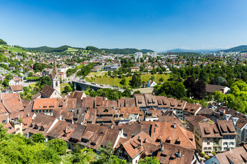 Fototapeta premium Typical view from top to the city of Baden