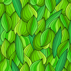 Abstract leaf green seamless pattern illustration vector