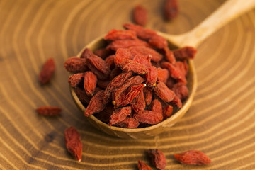 Portion of dried Goji Berries (also known as Wolfberry)