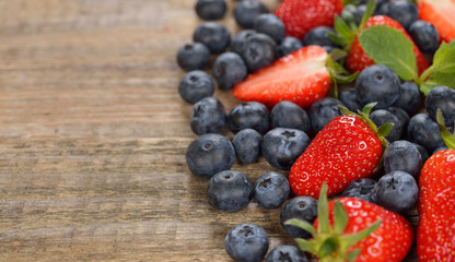 Blueberries and strawberries