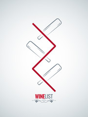 wine bottle menu list design vector background