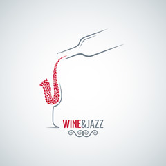 wine and jazz concept design vector background