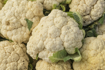Fresh cauliflower in market