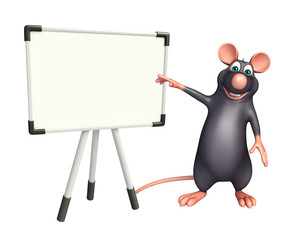 cute  Rat cartoon character with  display board