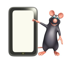 cute Rat cartoon character with mobile