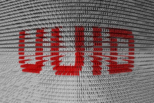 UUID as binary code 3D illustration