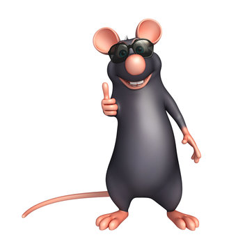 fun  Rat cartoon character with sunglass