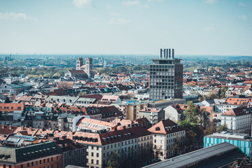 Overview of City of Munich on Sunny Day, Germany
