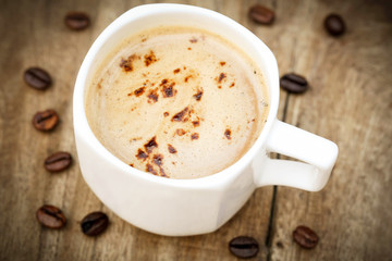 Coffee with roasted beans