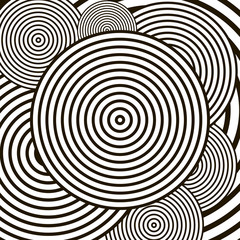 Black and white optical illusion circle vector background 