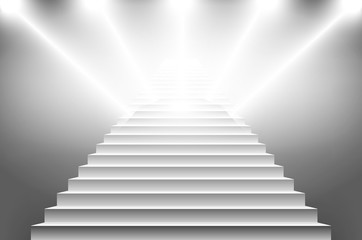 detailed illustration of white stairs, eps10 vector