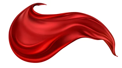Behangcirkel vliegende rode zijden stof © BazziBa