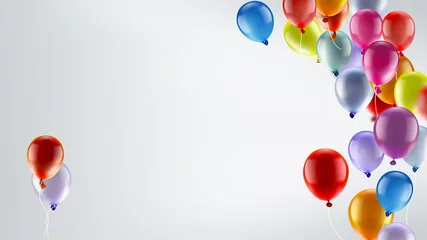 Foto auf Glas festlicher Hintergrund mit Luftballons © BazziBa