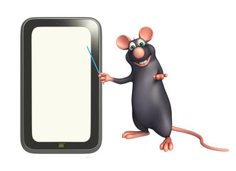 cute Rat cartoon character with mobile