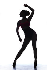 silhouette slender girl