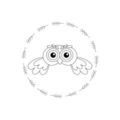 Owl vector birds isolated on white background.