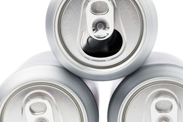 cropped image of aluminium tin can.