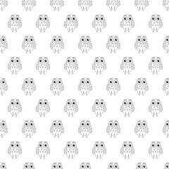 Owl vector seamless pattern. 