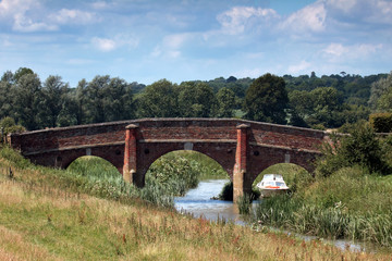 Historic road bridge over the River Rother at Bodiam