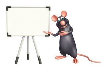 cute  Rat cartoon character with  display  board