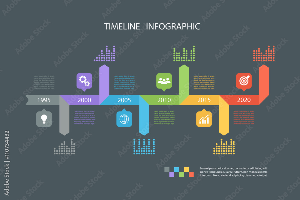 Poster timeline infographic design template. vector illustration for workflow layout, diagram, number optio