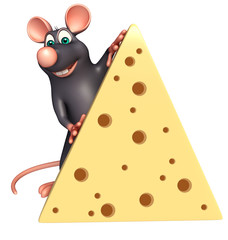 fun  Rat cartoon character  with paneer