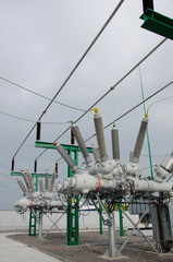 Fototapeta premium High voltage electrical substation