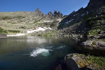 Tale lake in the mountains of the Western Sayan