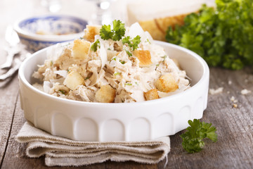 Chicken salad with croutons