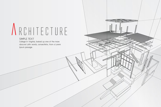 An exploded view of a building