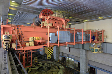 Naklejka premium hydroelectric turbine hall