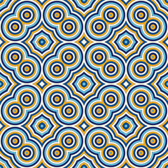 Bright ethnic abstract background. Seamless pattern with symmetric geometric ornament.