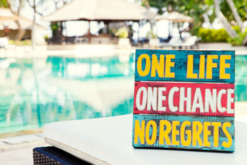 Fototapeta premium Inspirational Motivational Life Quote wooden board