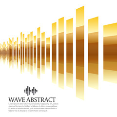 Gold bar wave abstract background vector design