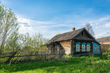 Fototapeta na wymiar House, the birthplace of Hero of the Soviet Union Lyulin Sergey.