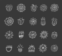 collection of hand drawn mandalas, shapes and symbols