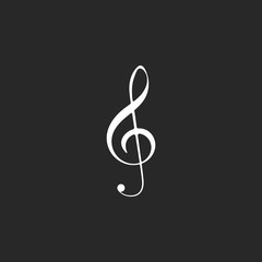 Music clef sign simple icon on background