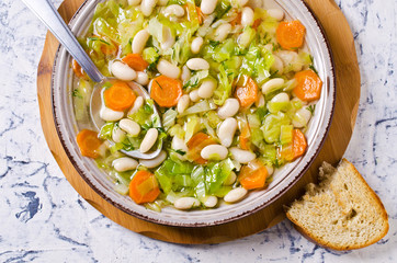 Soup with vegetables and beans