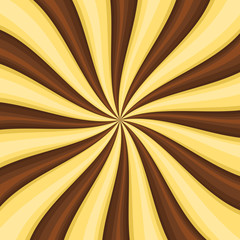 Obraz premium Chocolate Lollypop Candy Background with Swirling, Rotating, Twirling Stripes. Vector