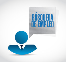 job search businessman sign in Spanish