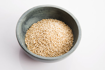 Quinoa grain on white background