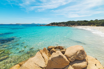 rocks and sand in Capriccioli beach