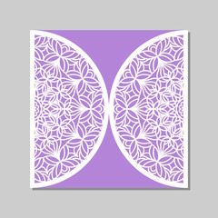 Envelope template with mandala lace ornament.