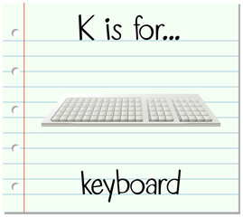 Flashcard letter K is for keyboard